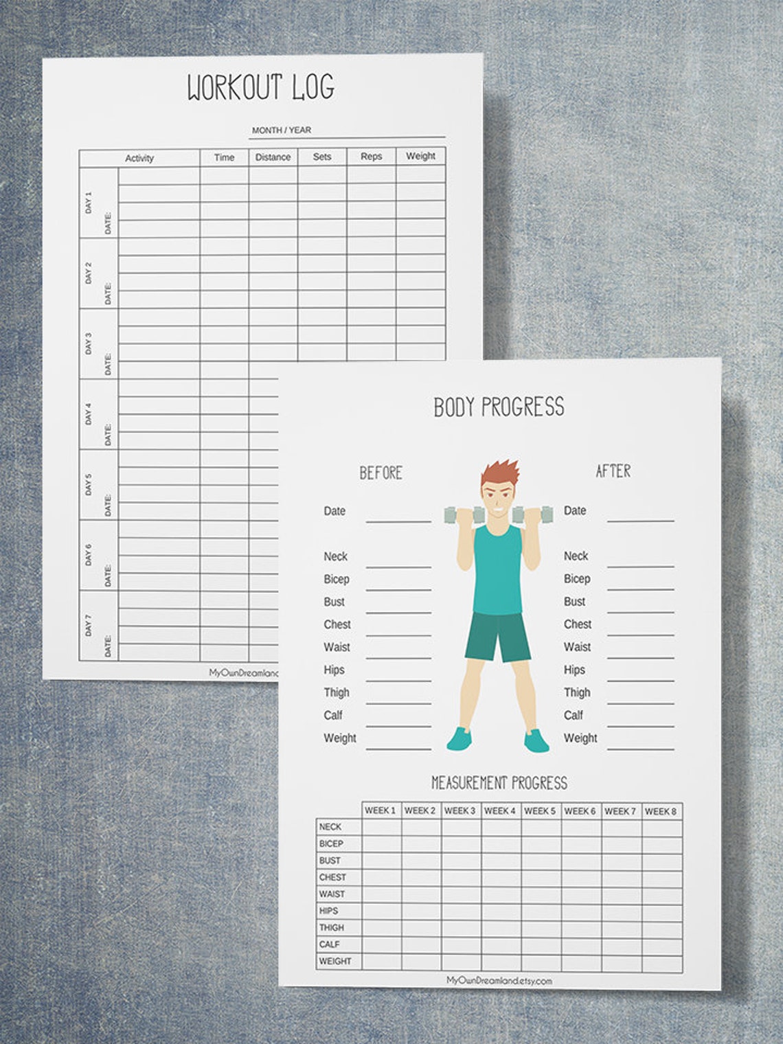 Men Workout Planner Printable Planner for Men Fitness - Etsy