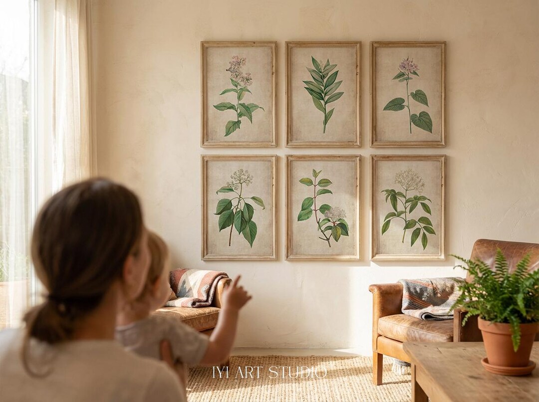 Watercolor Botanical Print Set of 6: Vintage Floral Wall Art for ...