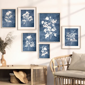 Navy Blue Wall Art Living Room Wall Decor Printable Set of - Etsy