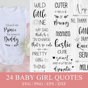 Baby Girl SVG Bundle, Baby Shower Svg, Baby Newborn Svg, Baby Shirt Svg, Funny Baby Svg, Baby Saying Svg, Baby Quote Bundle, Cricut Svg