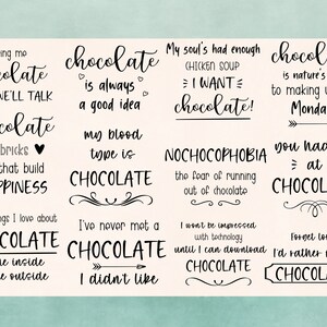 Chocolate Quotes SVG Bundle Chocolate Sayings Png Funny - Etsy
