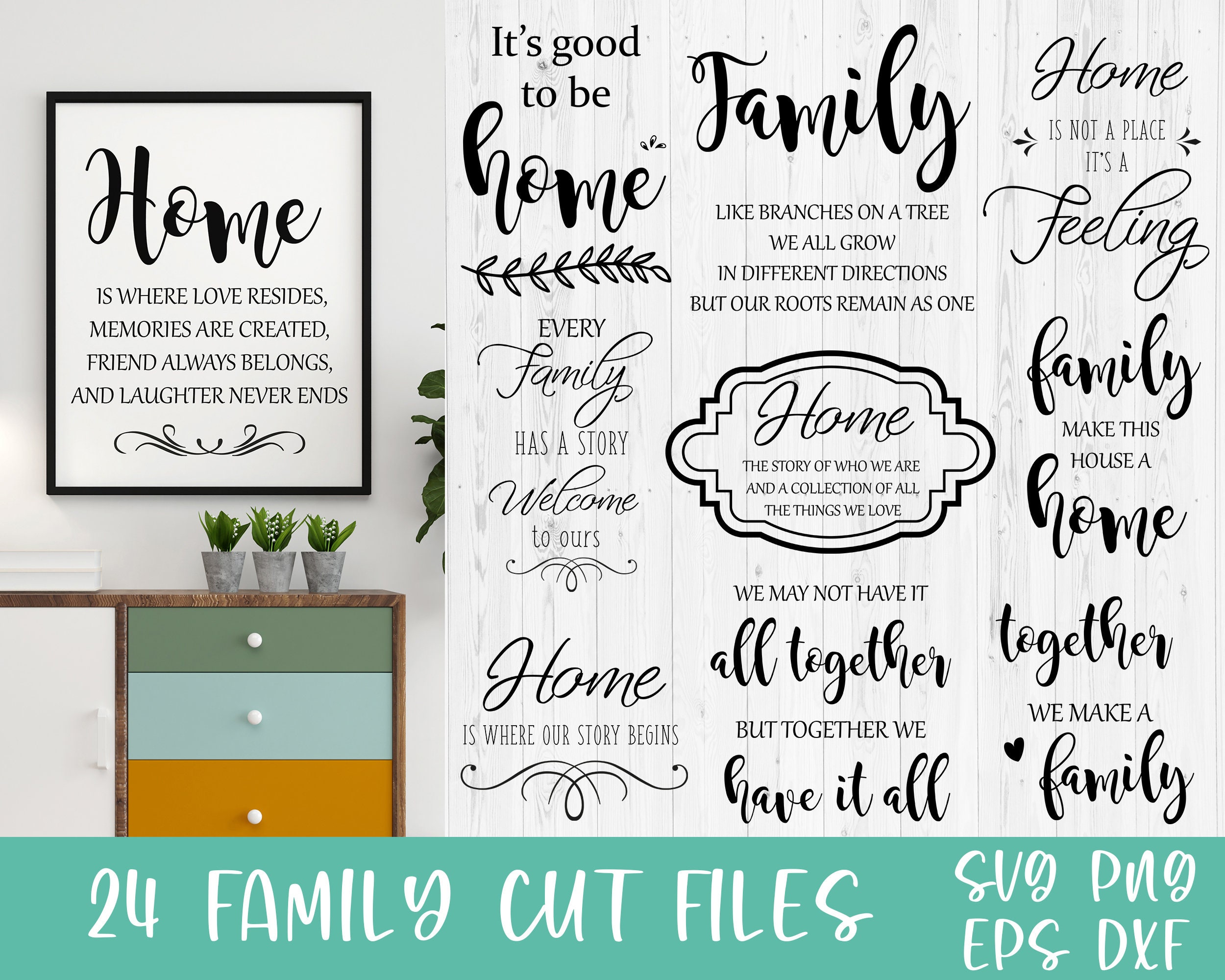 Family Quotes SVG Bundle Home Sign Svg Silhouette Family Cut - Etsy UK