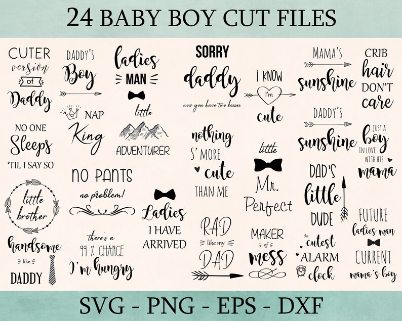 Baby Boy SVG Bundle Nursery PNG Cut Files Baby Boy Quotes Etsy