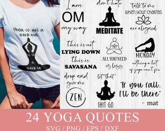 Yoga Quotes Svg Bundle: Funny Yoga T-Shirt Design (Digital Cut Files)
