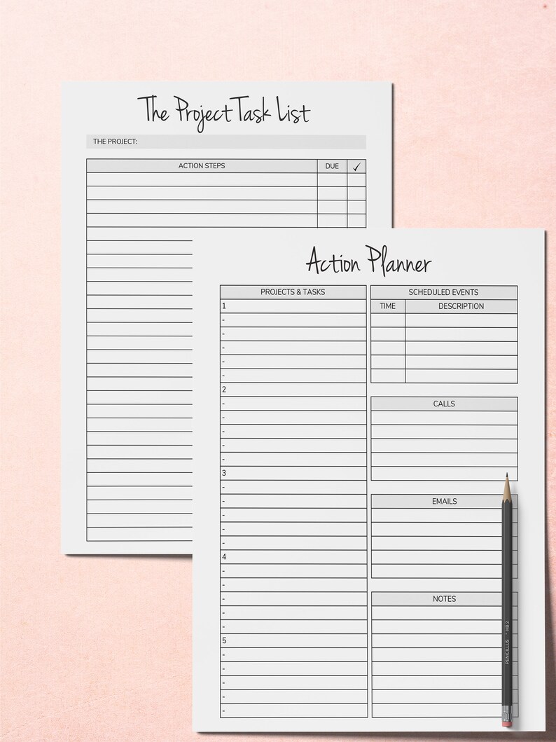 Productivity Planner Printable Project Journal Weekly - Etsy