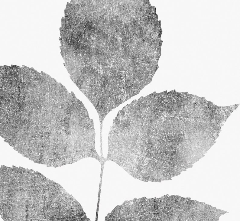 Living Room Wall Decor Gray Wall Decor Leaves Wall Art Grey Etsy