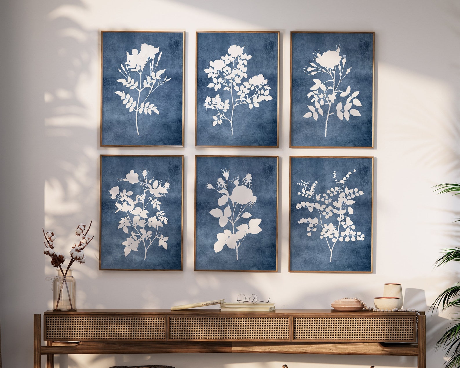 Navy Blue Wall Art Living Room Wall Decor Printable Set of - Etsy