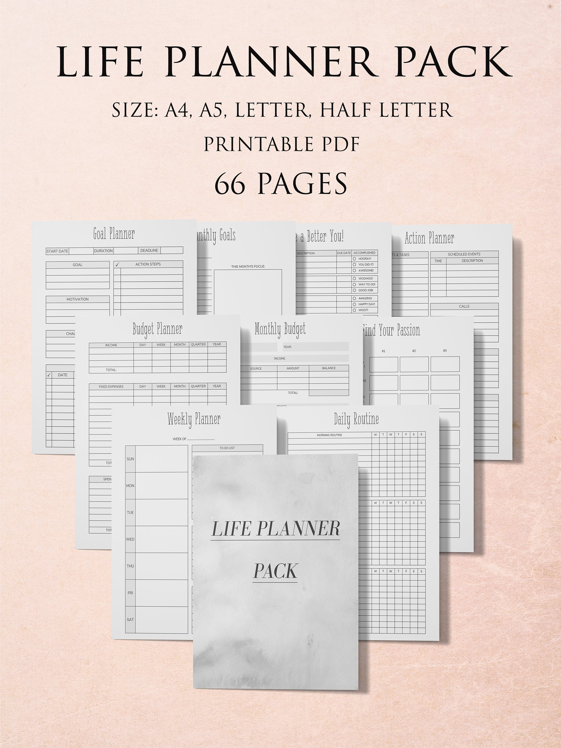 Life Organizer Binder Personal Planner Inserts Printed Life Etsy UK