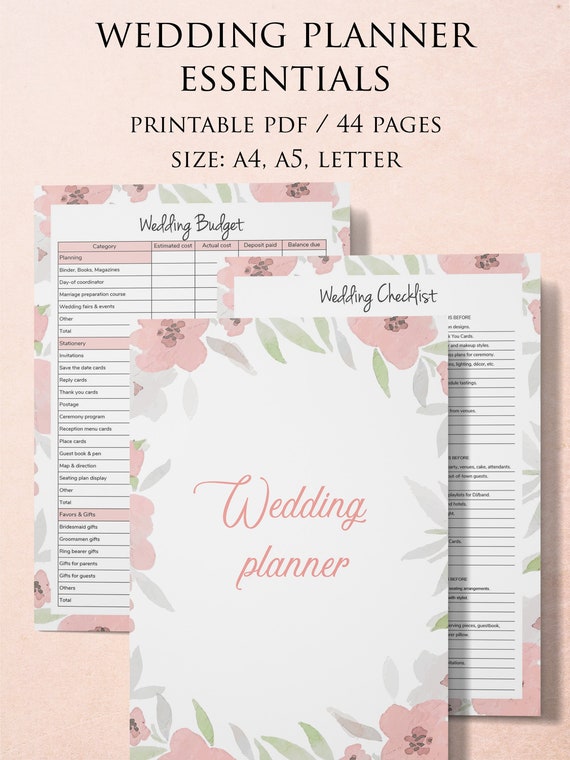 Wedding Planner Printable | Printable Wedding Planner Pages | Wedding Plan  Bundle | Wedding Planning Book | Wedding Planner PDF, A4,A5, 2024