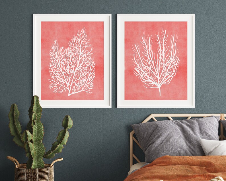 Beach House Print Set of 2 Coastal Wall Art Hamptons Home Etsy