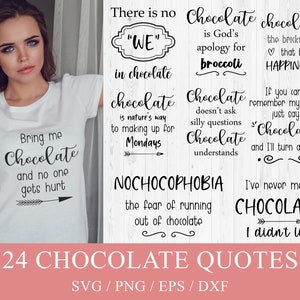 SVG-bundel chocoladecitaten, chocolade gezegden png, grappige chocoladecitaten gesneden bestanden