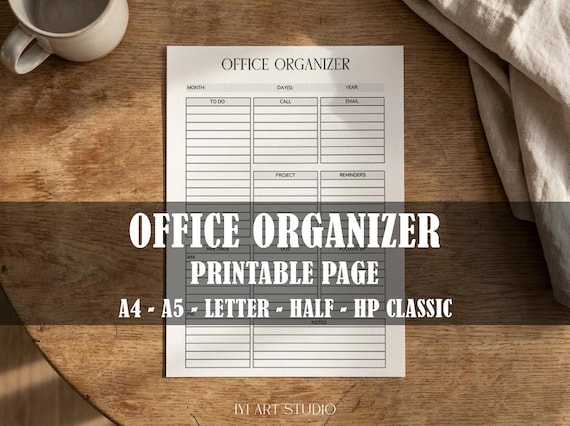 Daily Productivity Planner: Office Task Organizer (Digital Download)