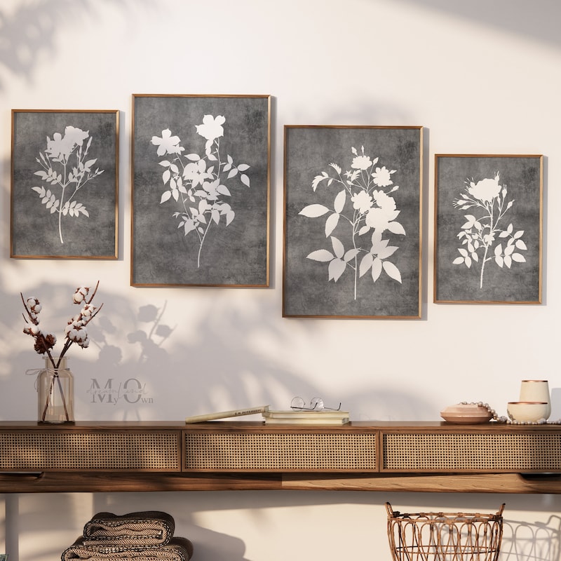 Grey White Wall Art - Etsy