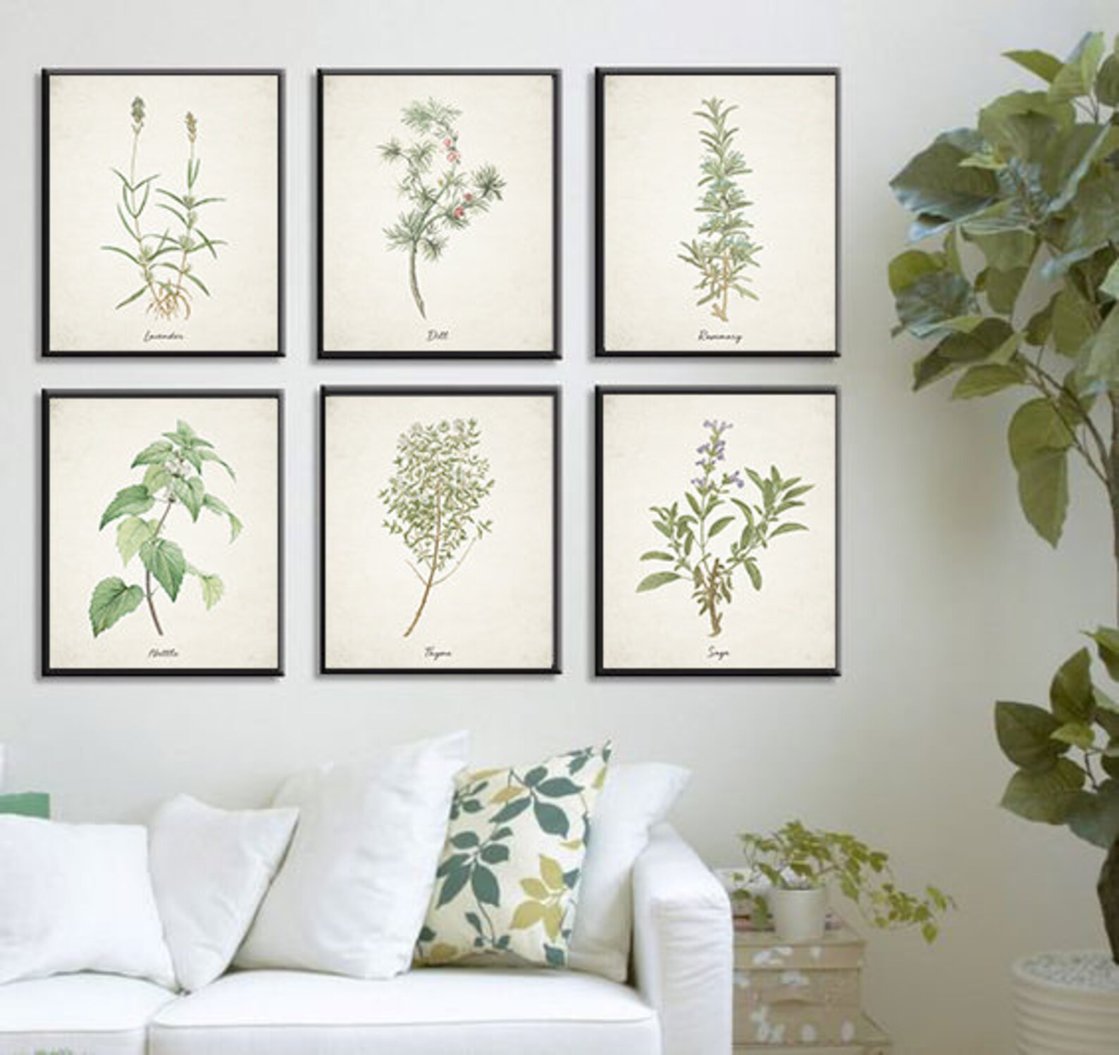 Herbs Wall Art Kitchen Wall Decor Farmhouse Herbs Print Etsy