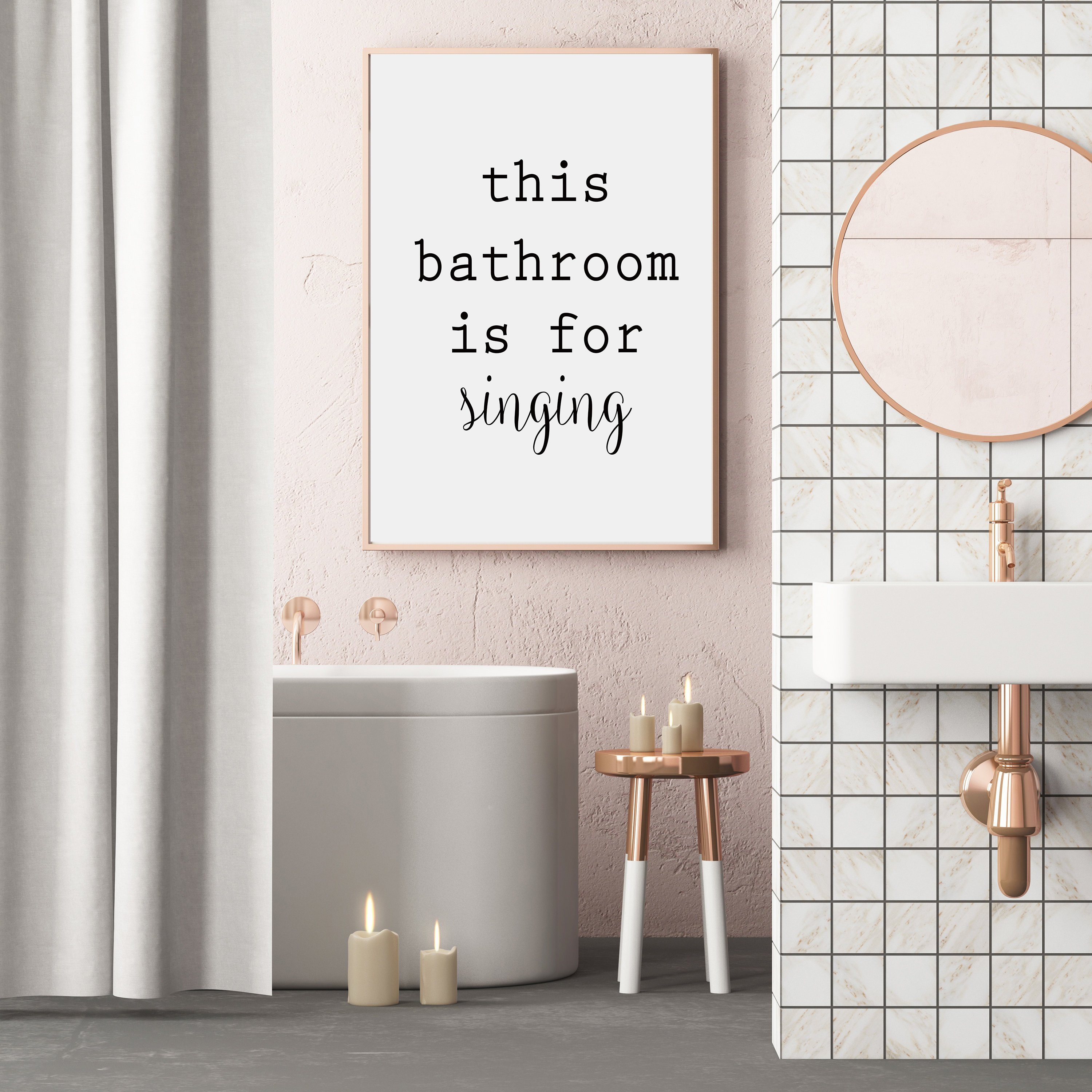 Bathroom Wall Art Printable Quotes Set of 6 Prints Bathroom Etsy