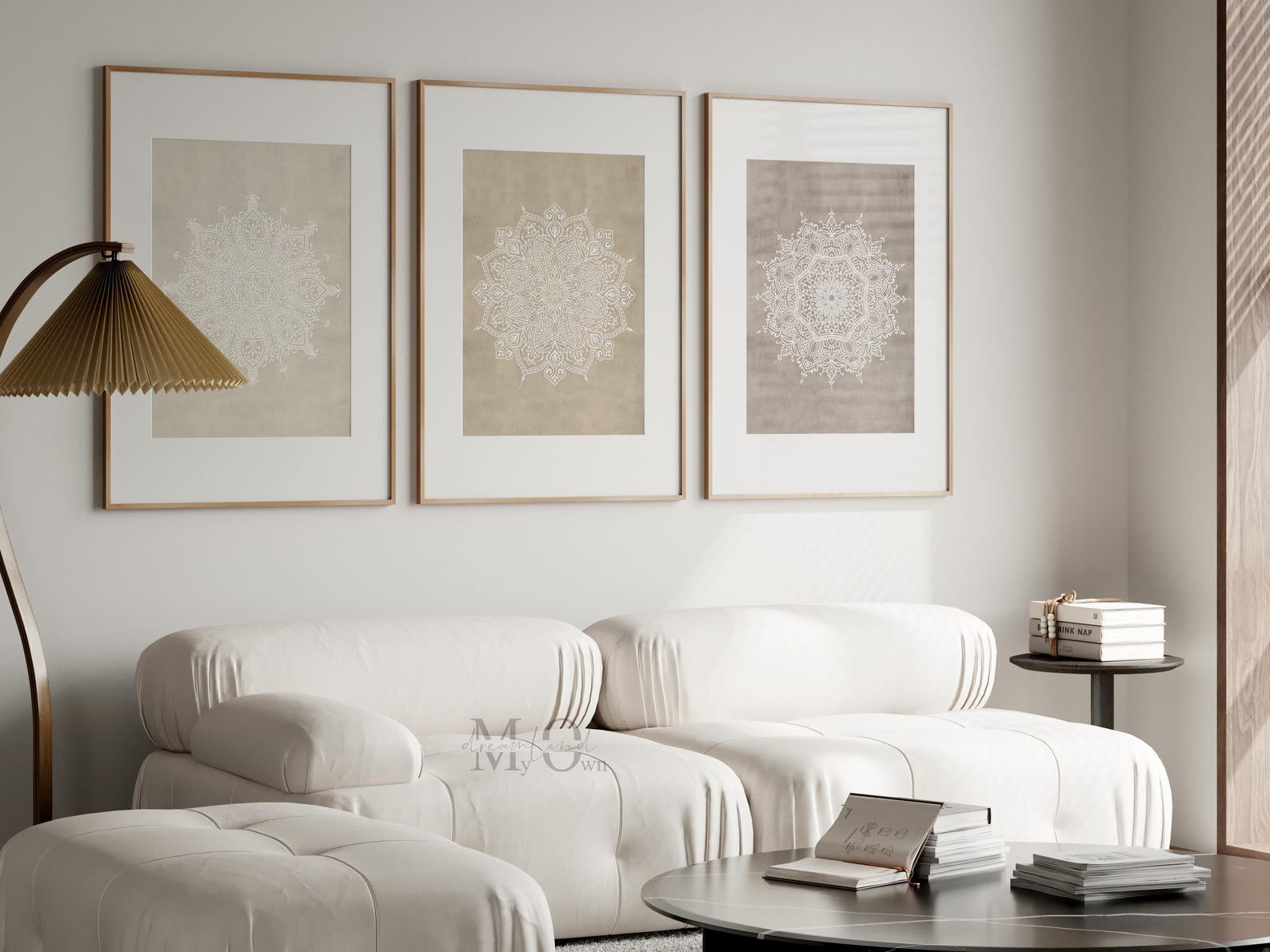 Beige Mandala Wall Art Set of 3 – Neutral Toned Mandala Prints ...