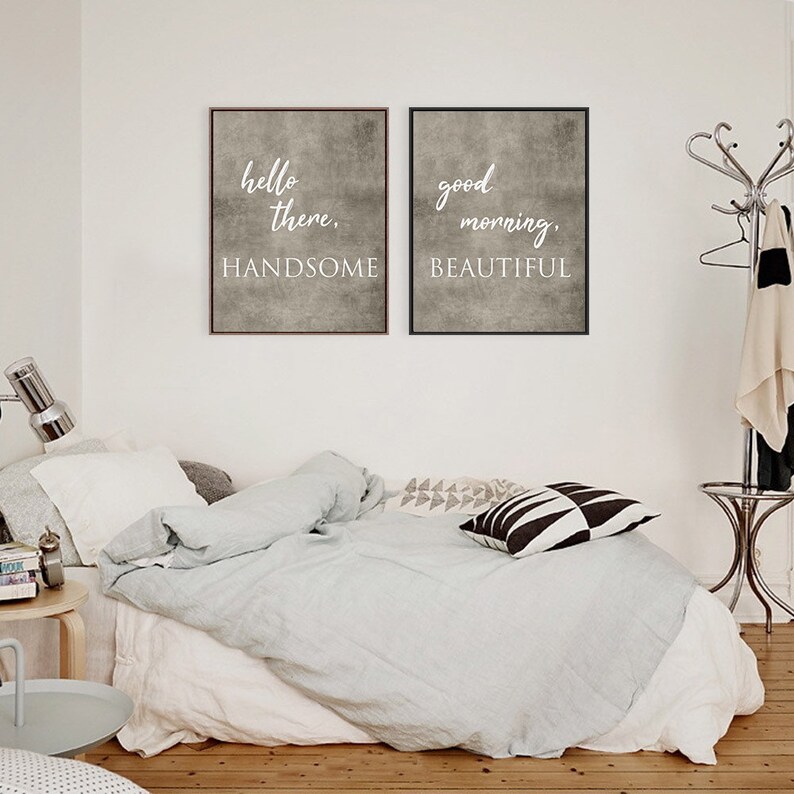 Farmhouse Wall Decor Bedroom Love Quotes Wall Art Set of 2 Etsy