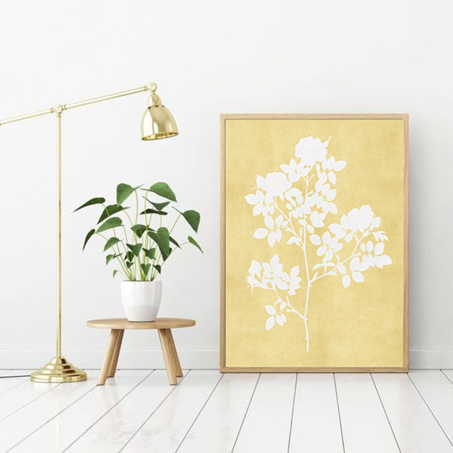 Yellow Flowers Wall Art Set of 6 Botanical Prints Yellow Etsy