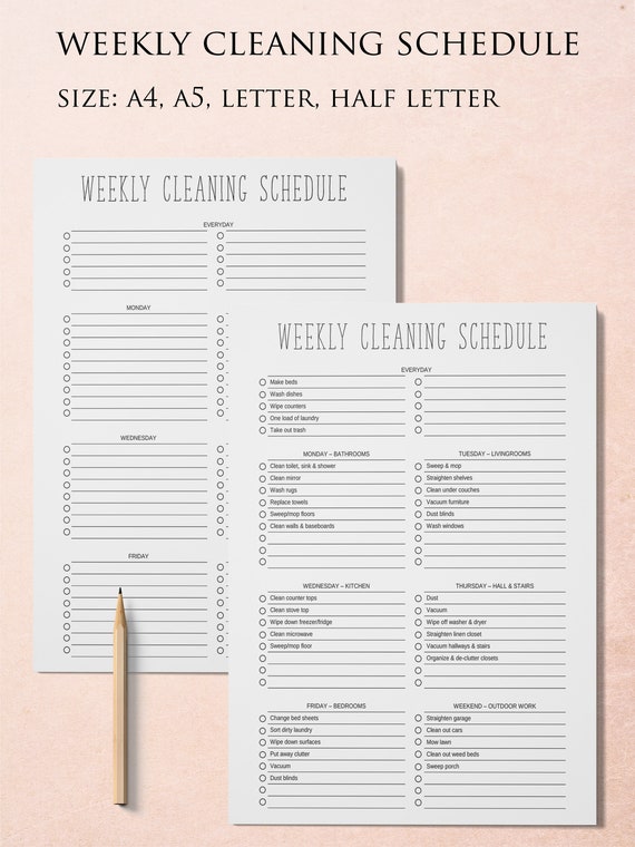 cleaning schedule cleaning checklist house cleaning list household planner cleaning planner checklist for house cleaning