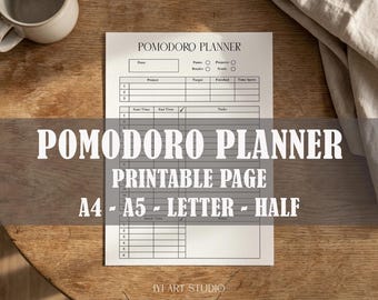 Pomodoro Technique Planner Printable | Study Session Planner | Time ...