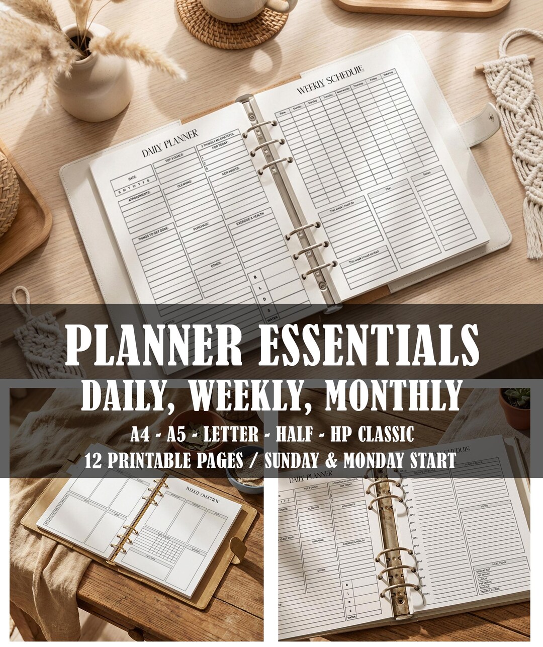 English Essentials Planner Planner Essentials Printable: Daily, Weekly & Monthly Planner ...