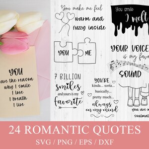 Romantic Quotes SVG Bundle: Love Sayings, Couples Design, Valentines Day Png