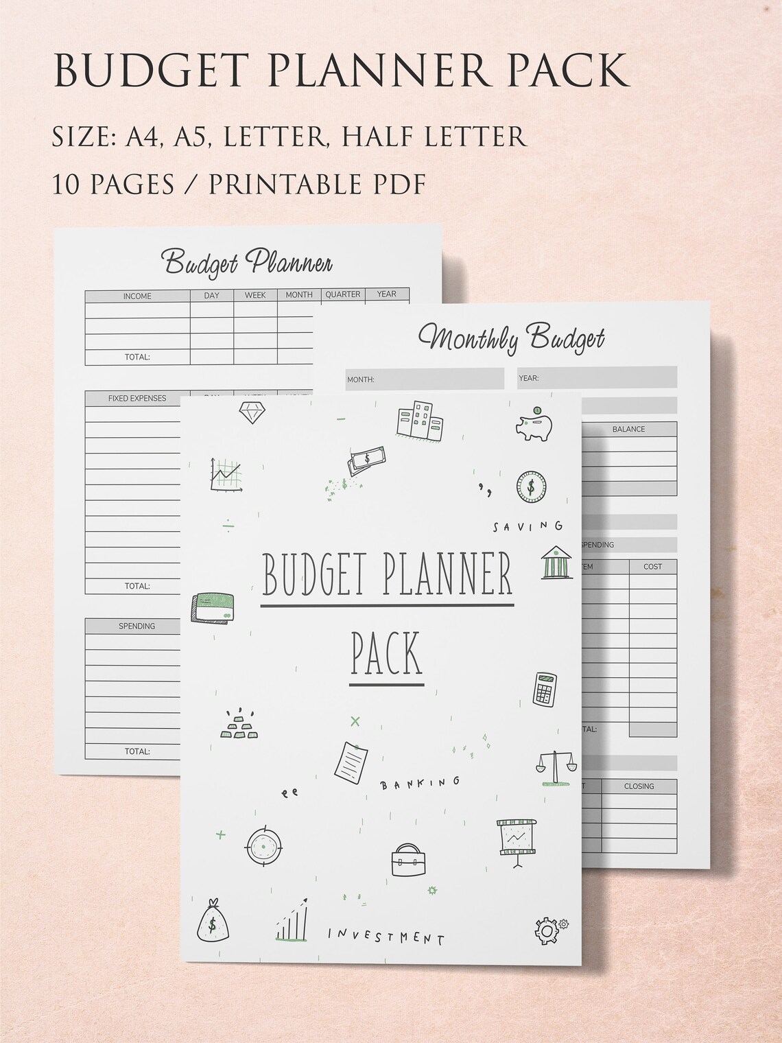 Finance Planner Printable Template Monthly Printable Budget - Etsy