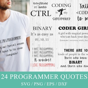 Programmeur Quotes Svg Png-bundel, codering en ontwikkelaar Shirt Design, Software Engineer Svg Png Quotes, computerprogrammeur Svg-bundel
