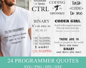 Lot programmeur citations drôles SVG : modèles de chemises pour développeurs de logiciels, humour de programmation png