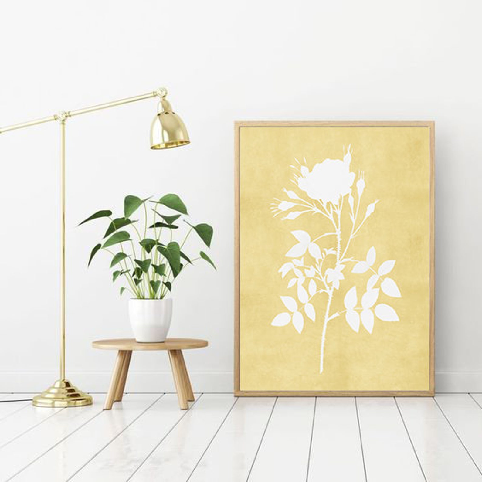 Yellow Flowers Wall Art Set of 6 Botanical Prints Yellow Etsy