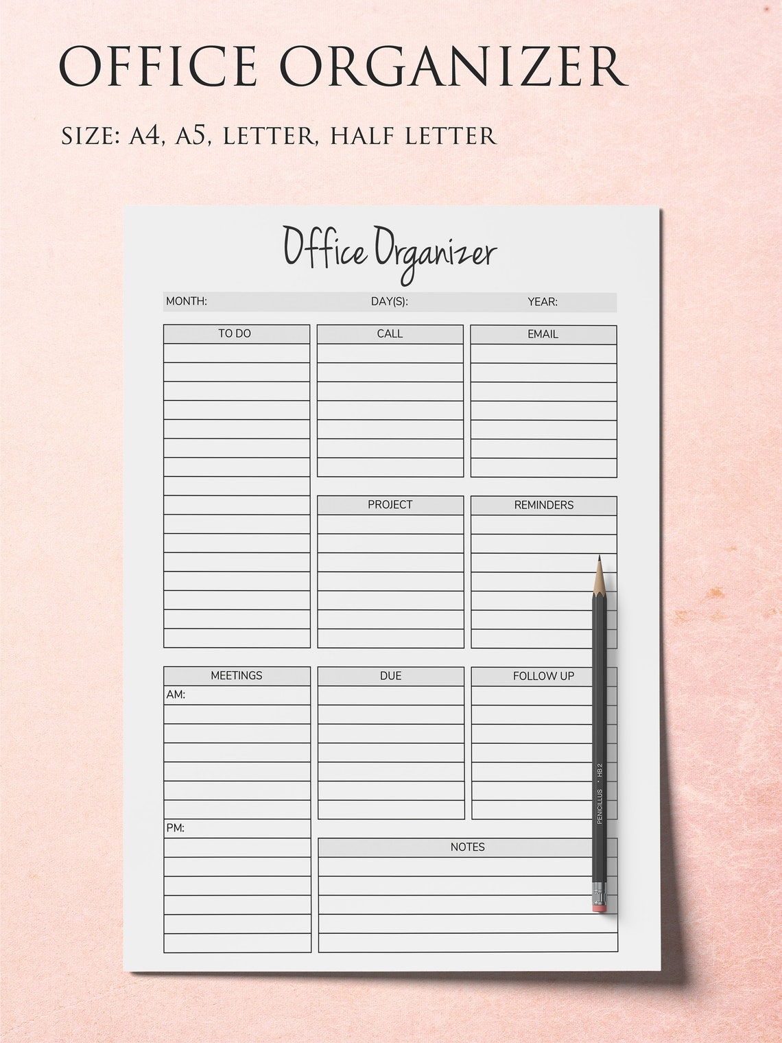 Office Organizer Printable Planner Pages Planner Organizer Etsy UK