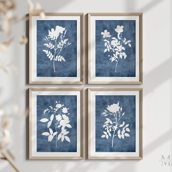 Navy Gray Wall Art Etsy