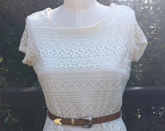 1980's/1990's Crochet A-line Dress