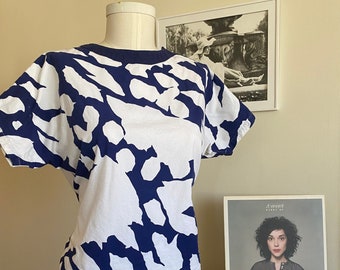 Women’s Navy and White Print Nautical Blouse