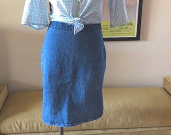 1980's Denim Pencil Skirt