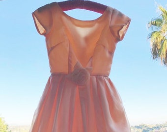 1950's A-line Party Dress, Peach/Pink