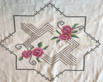1970's Folkloric Hand Embroidered Pillowcase
