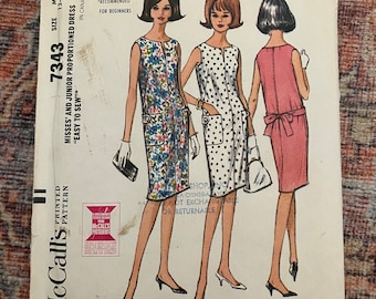 1960s vintage McCall’s Dress pattern