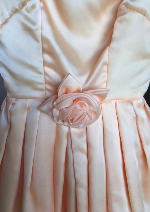 1950's A-line Party Dress, Peach/Pink - image 3