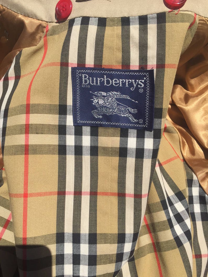 1980's Authentic Burberry Trench Coat With Detachable Red - Etsy