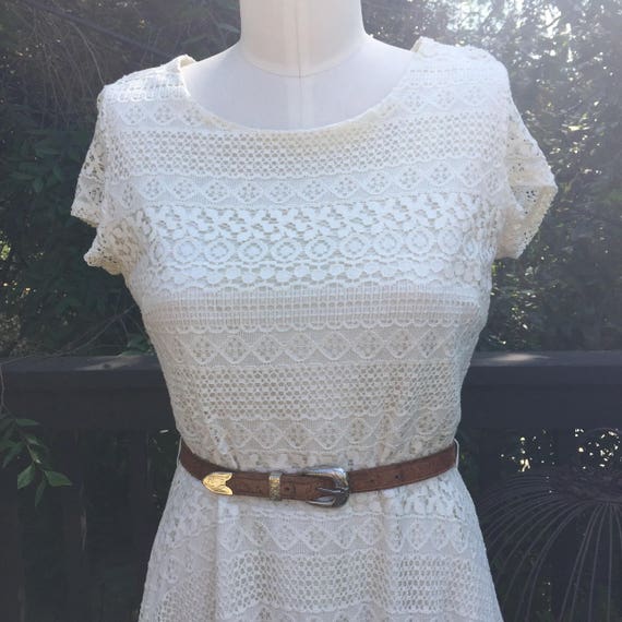 1980's/1990's Crochet A-line Dress - image 1