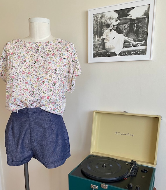 1990s flowy floral top