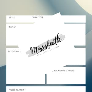 Yoga Class Plan, Yoga  Planner, Yoga Class Printable, Yoga Sequencing, PDF Download, Yoga Class Sequence, Instant Download