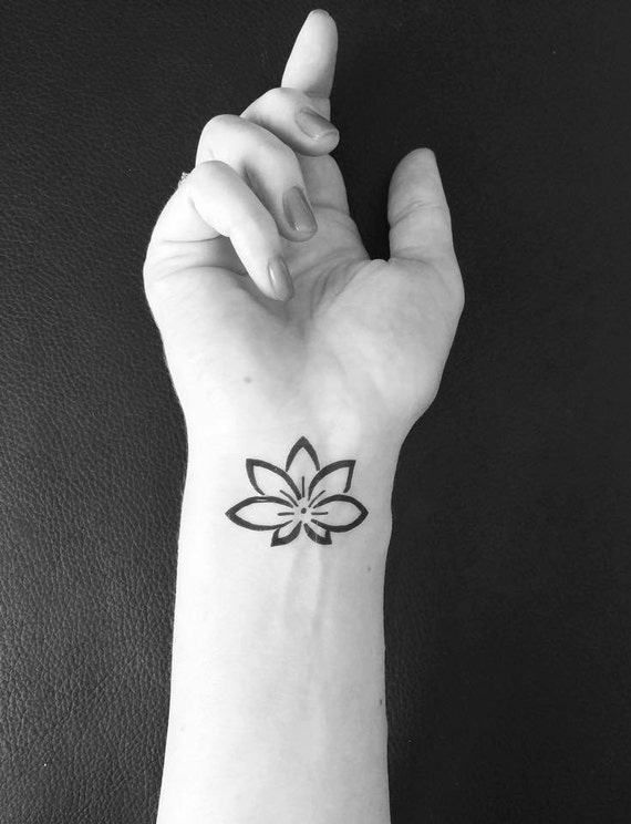 Temporary Tattoo Lotus Flower Yoga Tattoo Art Yoga | Etsy