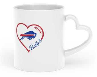 Heart Buffalo Bills Mug | USA Heart-Shaped Ceramic Mug