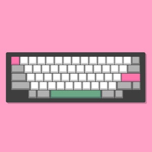 Keyboard Art Grey n&#39; Pink