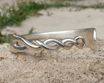 Vintage Silver Plated Fork Twisted Stack Bracelet Cuff Bangle Handmade Jewellery Cutlery Gift