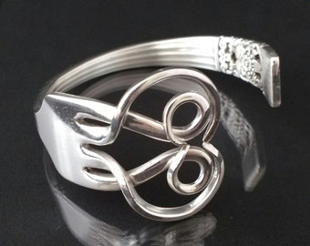 Vintage Silver Plated Fork  Bracelet Bangle Handmade Jewellery Cutlery Gift