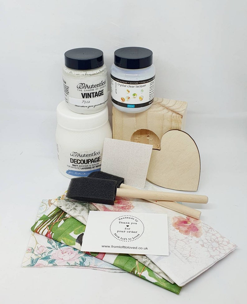 Decoupage starter kit learn to decoupage adult craft kit Etsy