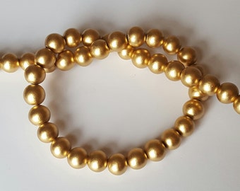 Cuentas de oro, Cuentas metálicas, Cuentas de madera redondas, 10 mm, Cuentas ligeras, Envío rápido desde EE. UU.